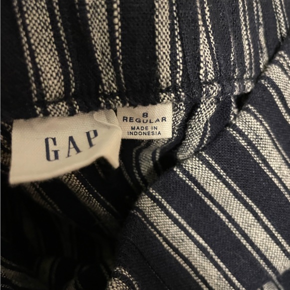 Navy Striped Pants, GAP, Size 8 - Picture 3 of 3
